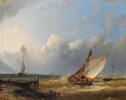 Hermann Eschke Segelboote bei steifer Brise vor der Kuste France oil painting artist